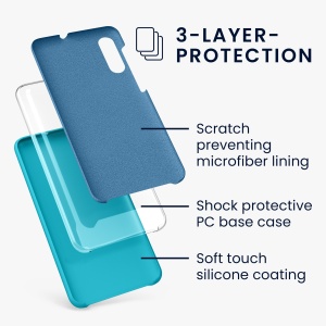 Husa Kwmobile pentru Samsung Galaxy A50, Albastru deschis, Silicon, KWM0000102C036C - Img 6