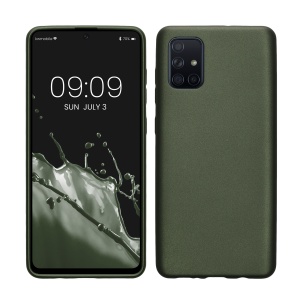 Husa Kwmobile pentru Samsung Galaxy A71, Verde inchis, Silicon, KWM000010ZN017C - Img 1