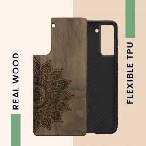 Husa Kwmobile pentru Samsung Galaxy S21, Lemn, Maro, 55082.02 - Img 5