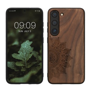 Husa Kwmobile pentru Samsung Galaxy S23, Maro, Lemn/Silicon, 61685.01 - Img 1