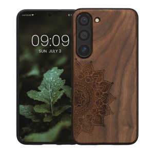 Husa Kwmobile pentru Samsung Galaxy S23, Maro, Lemn/Silicon, 61685.01 - Img 2