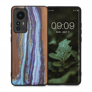 Husa Kwmobile pentru Xiaomi 12/12X, Lemn, Multicolor, 56788.07 - Img 2