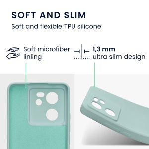 Husa Kwmobile pentru Xiaomi 13T/13T Pro, Verde deschis, Silicon, KWM000020IU003C - Img 5