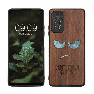 Husa Kwmobile pentru Xiaomi Redmi Note 11 Pro 5G/Redmi Note 12 Pro, Maro/Negru, Lemn/Silicon, 57381.15 - Img 1