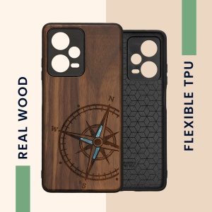 Husa Kwmobile pentru Xiaomi Redmi Note 12 Pro 5G, Maro/Albastru, Lemn, KWM000018BW004C - Img 4