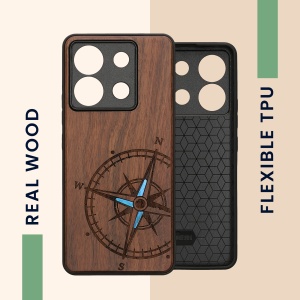 Husa Kwmobile pentru Xiaomi Redmi Note 13 Pro 5G, Maro, Lemn/Silicon, KWM000020MN003C - Img 3