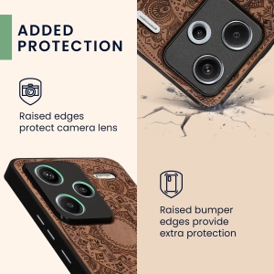 Husa Kwmobile pentru Xiaomi Redmi Note 13 Pro Plus 5G, Maro, Lemn/Silicon, KWM000020KL003C - Img 4