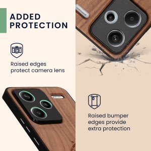 Husa Kwmobile pentru Xiaomi Redmi Note 13 Pro Plus 5G, Maro, Lemn/Silicon, KWM000020KL004C - Img 4
