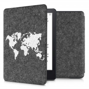 Husa pentru Amazon Kindle Paperwhite 11, Kwmobile, Gri/Alb, Textil, 56260.08 - Img 1