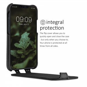 Husa pentru Apple iPhone 13 Mini, Piele naturala, Negru, 56409.01, kalibri - Img 5