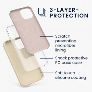 Husa pentru Apple iPhone 13 Mini, Silicon, Crem, 55877.210, kwmobile - Img 3