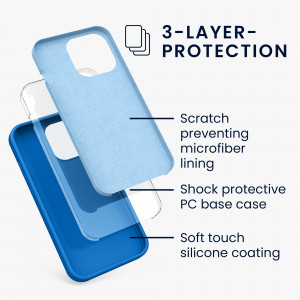 Husa pentru Apple iPhone 13 Pro, Silicon, Albastru, 55880.228, kwmobile - Img 3