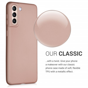 Husa pentru Samsung Galaxy S21 Plus, Silicon, Rose Gold, 54067.31 - Img 4