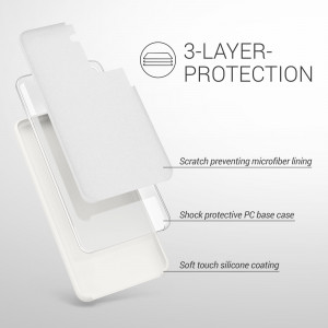 Husa pentru Samsung Galaxy S21, Silicon, Alb, 54056.48 - Img 3