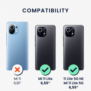 Husa pentru Xiaomi Mi 11 Lite 5G, Silicon, Negru, 56951.47, kwmobile - Img 6