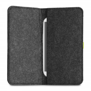 Husa Universala Kwmobile marime XL - 6,8 inch, Microfibra, Gri/Verde, 58046.03 - Img 5