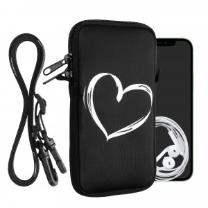 Husa Universala Kwmobile marime XXL - 7 inch, Neopren, Negru/Alb, 58701.5.02 - Img 1