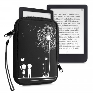 Husa universala pentru eBook Reader de 6 inch, Kwmobile, Negru/Alb, Textil, 50335.06 - Img 2