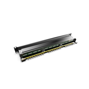 Patch Panel Cat6 cu 24 porturi RJ45 si bara de gestionare a cablurilor, Kwmobile, Negru, Metal, 44493.01 - Img 7