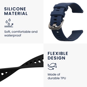 Set 2 Curele Kwmobile pentru Garmin Venu 3, Negru/Albastru inchis, Silicon, KWM0000254F001C - Img 3