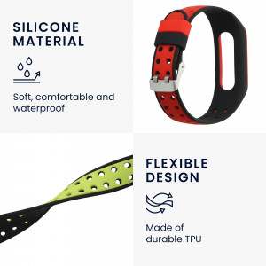 Set 2 Curele Kwmobile pentru Xiaomi Mi Band 4, Rosu/Verde, Silicon, 58889.04 - Img 4