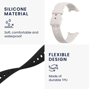 Set 2 Curele Kwmobile pentru Xiaomi Mi Band 7 Pro, Negru/Alb, Silicon, KWM0000176Z009C - Img 3