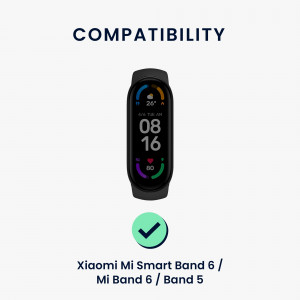 Set 2 curele kwmobile pentru Xiaomi Mi Smart Band 6/Mi Band 6/Band 5, Silicon, Verde/Rosu, 59792.05 - Img 5