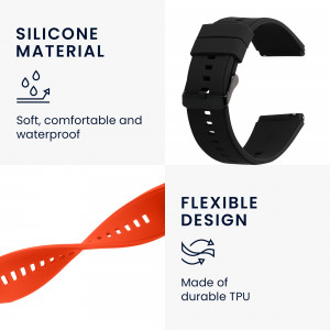 Set 2 Curele Kwmobile pentru Xiaomi Mi Watch Color Sport/S1 Active, Portocaliu/Negru, Silicon, 58971.04 - Img 4