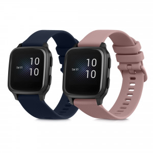 Set 2 curele pentru Garmin Venu Sq/Venu Sq Music, Kwmobile, Albastru/Roz, Silicon, 57776.08 - Img 1
