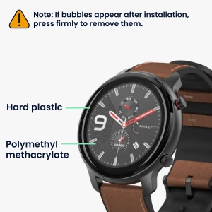 Set 2 Folii de protectie Kwmobile pentru Amazfit GTR Mini, Transparent/Negru, Polimer, KWM000024VE001C - Img 5