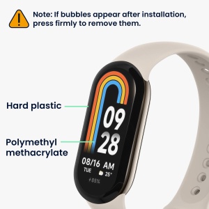 Set 2 Folii de protectie Kwmobile pentru Xiaomi Mi Band 8, Transparent/Negru, Polimer, KWM0000252H001C - Img 5