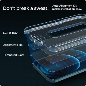Set 2 Folii de protectie Spigen Glas.TR EZ FIT pentru Apple iPhone 12 Pro Max - Img 3