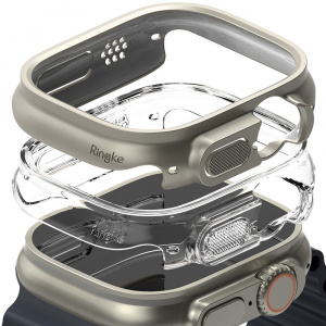 Set 2 Huse de protectie Ringke pentru Apple Watch Ultra 1/2 (49 Mm) Transparent/Gri Titan - Img 1