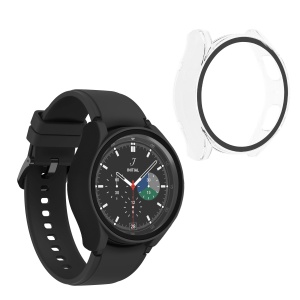 Set 2 Huse Kwmobile cu sticla securizata pentru Samsung Galaxy Watch 6, Negru/Transparent, Plastic, KWM000024TD001C - Img 2