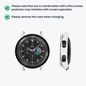 Set 2 Huse Kwmobile cu sticla securizata pentru Samsung Galaxy Watch 6, Negru/Transparent, Plastic, KWM000024TD001C - Img 6