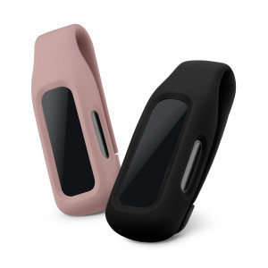 Set 2 Huse pentru Fitbit Inspire 2/Ace 3, Kwmobile, Negru/Roz, Silicon, 54017.08 - Img 1