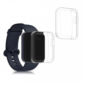 Set 2 huse pentru Xiaomi Mi Watch Lite / Redmi Watch, Silicon, Transparent, 54528.01 - Img 1