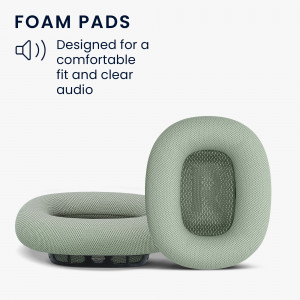 Set 2 Perne de urechi pentru casti Apple AirPods Max, Kwmobile, Verde, Piele ecologica, 55895.07 - Img 4