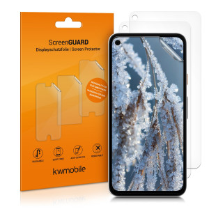 Set 3 Folii de protectie pentru Google Pixel 4a, kwmobile, Fata, Transparenta, 52471.1 - Img 1