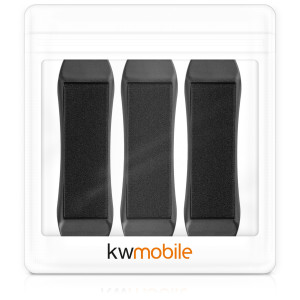 Set 3 Suporti tip inel pentru telefon, Kwmobile, Negru, Plastic, 53947.03.01 - Img 8