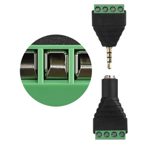 Set 4 Adaptoare audio/video cu 4 poli de 3,5 mm, Kwmobile, Negru/Verde, Metal, 45685.03 - Img 3