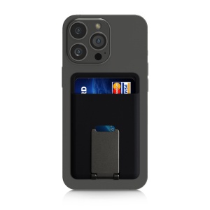 Suport magnetic pentru carduri compatibil cu Apple iPhone 14 Series/iPhone 13 Series/iPhone 12 Series, Kwmobile, Negru, Plastic, 58791.01 - Img 2