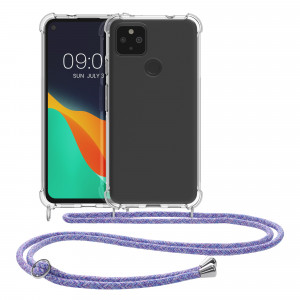 Bumper kwmobile pentru Google Pixel 4a 5G, Silicon, Transparent/Mov, 53652.108 - Img 2