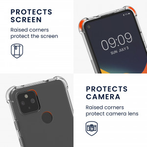 Bumper kwmobile pentru Google Pixel 4a 5G, Silicon, Transparent/Mov, 53652.108 - Img 4