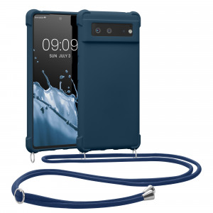 Bumper kwmobile pentru Google Pixel 6, Silicon, Albastru, 55916.17 - Img 1