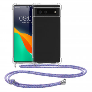 Bumper kwmobile pentru Google Pixel 6, Silicon, Transparent/Mov, 55596.108 - Img 2