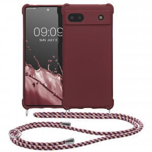 Bumper kwmobile pentru Google Pixel 6a, Silicon, Visiniu, 58567.187 - Img 2