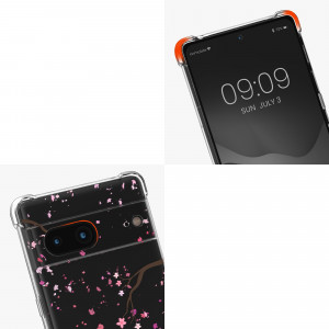 Bumper kwmobile pentru Google Pixel 7, Silicon, Transparent/Roz, 60206.02 - Img 7