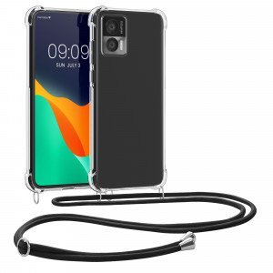 Bumper kwmobile pentru Motorola Edge 30 Neo, Silicon, Transparent/Negru, 60085.01 - Img 1