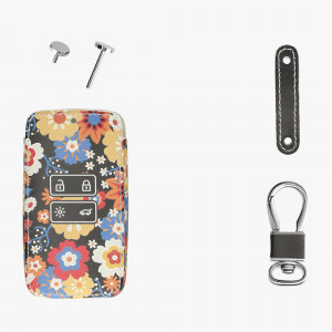 Husa Cheie Auto kwmobile pentru Renault/Dacia 4 Butoane - Keyless Go, Piele ecologica, Multicolor, 44637.70 - Img 6